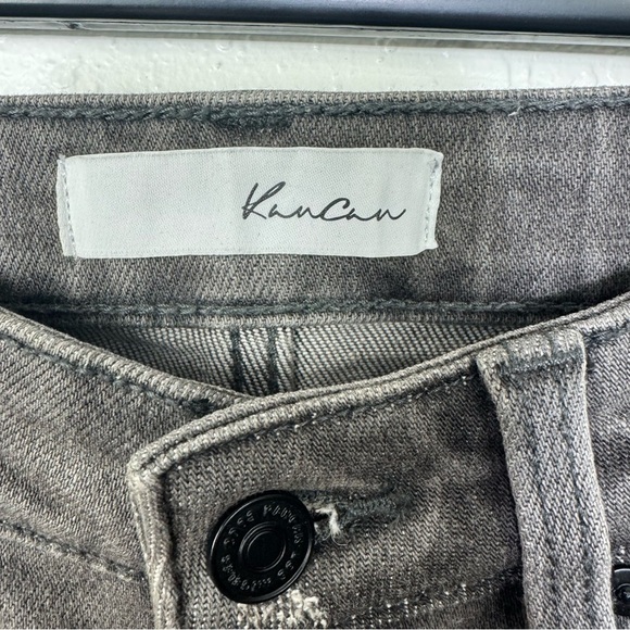 Kancan jeans distressed size 5 raw hem straight leg Women's charcoal Gray Jeans - Picture 4 of 8